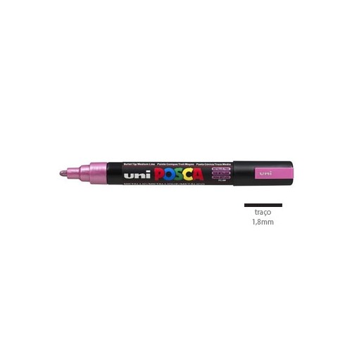 Marcador Uniball Posca PC5M 1,8mm Rosa Metalico 1un.