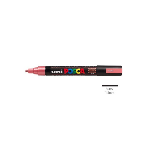 Marcador Uniball Posca PC5M 1,8mm Vermelho Metalico - 2 unidades