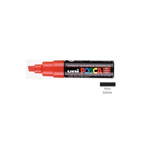 Marcador Uniball Posca PC8K 8,0mm Vermelho