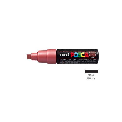 Marcador Uniball Posca PC8K 8,0mm Vermelho Metalico
