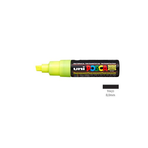 Marcador Uniball Posca PC-8K 8,0mm Amarelo Fluorescente