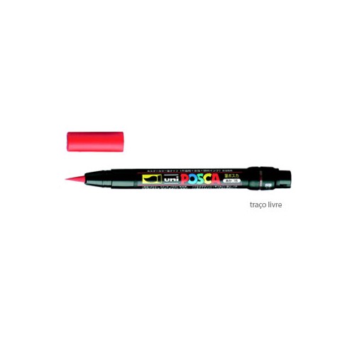 Marcador Uniball Posca Pincel PCF-350 Livre Vermelho