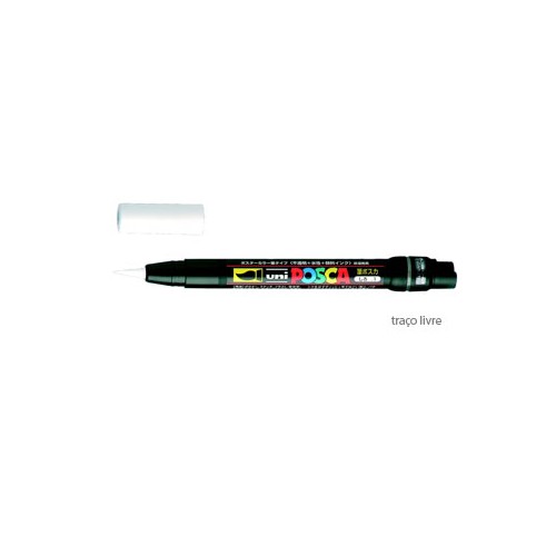 Marcador Uniball Posca Pincel PCF-350 Livre Branco