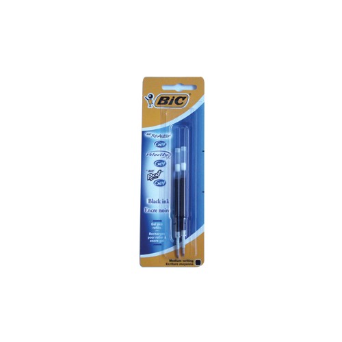 Recarga Esfer. BIC GEL Preto (ReAction / VelocityStic / Pro+) 2 unidades