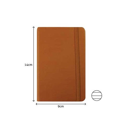 Bloco Notas Pautado 14x9cm Semi Pele Camel 116 Flh (agenda)