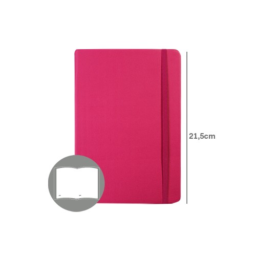 Bloco Notas Liso 21,5x14,5cm Semi Pele Rosa 116 Flh (agenda)