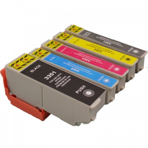 Pack de tinteiros compatíveis p/ Epson 33XL 5 Cores C13T33574010