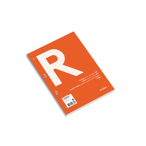 Recarga Papel Ambar School A4 Quadri 100gr 100Fls - 5 unidades