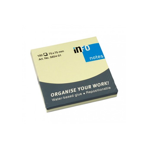 Bloco Adesivo Amarelo 75x75mm 100 Folhas - 12 unidades