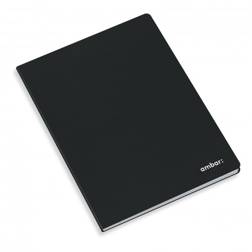Caderno Agrafado Capa Preta Ambar A4 Pautado 80Fls - 3 unidades