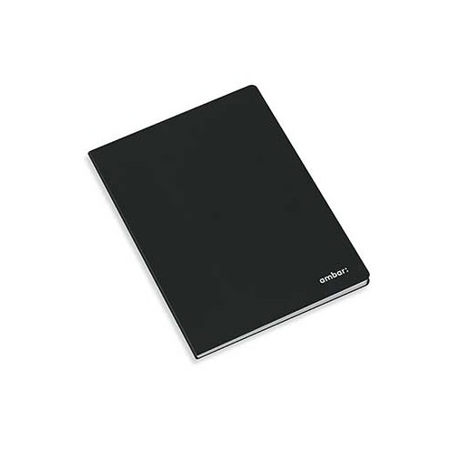 Caderno Agrafado Capa Preta Ambar A4 Quadriculado 80Fls - 3 unidades