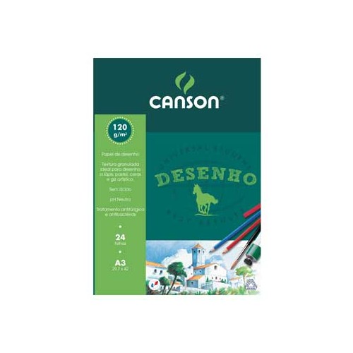 Bloco Desenho A3 Canson 120gr 24 Folhas