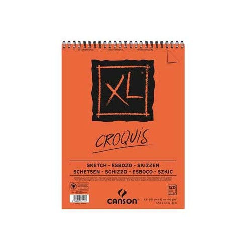 Bloco Espiralado Canson XL Croquis A3 90gr 120 Folhas
