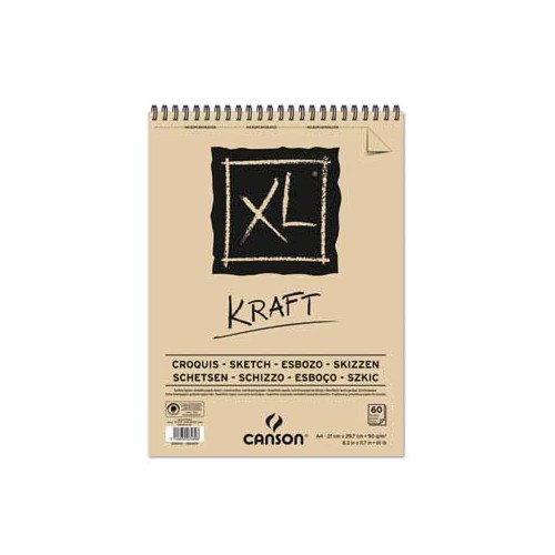 Bloco Espiralado Canson XL Kraft A4 90gr 60F