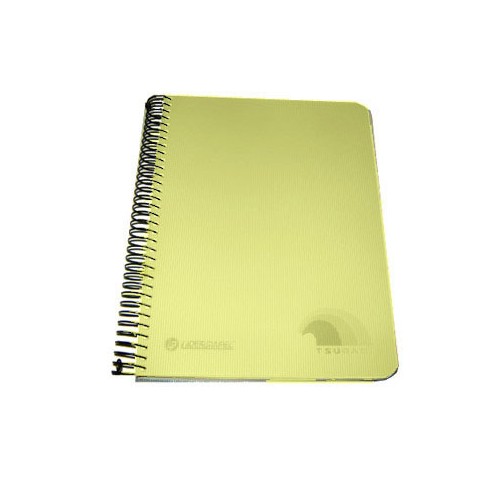 Caderno Espiral Polipropileno Tsunami A5 Quad 160Fls Amarelo - 12 unidades