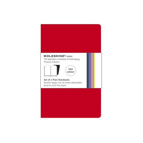 Volant de Bolso Pautado Moleskine Vermelho - Pack 2 unidades