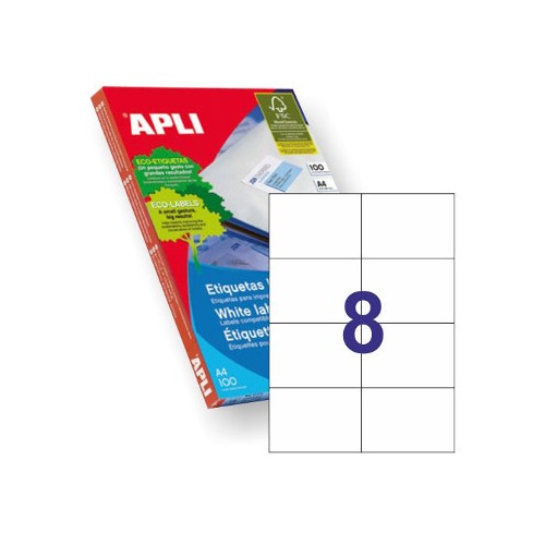 Etiquetas 105x74 Apli 100 Folhas A4 800un