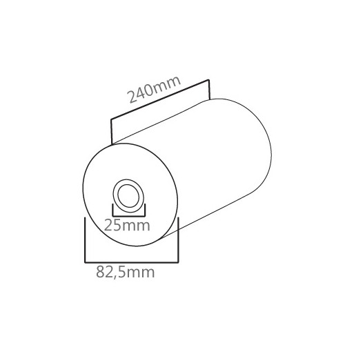 Rolo de Papel Normal 82,5x240x25 - 2 unidade